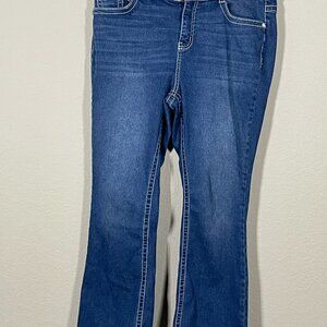 Copper Flash Jeans Women’s 16 Curvy Mid-Rise Boot Blue Rhinestone Bling Boho